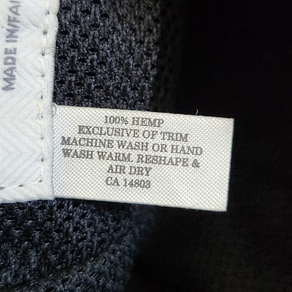TILLEY Black Hemp Bucket Hat Size Medium